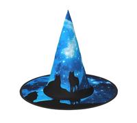 LGHHGY 1 cappello per Halloween, con stampa di lupi, streghe, decorazione per feste, giochi di ruolo, cappello magico per donne, uomini
