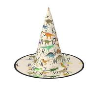 LGHHGY 3 cappelli di Halloween - Eleganti alfabeti con stampa di dinosauri streghe decorazione festa di ruolo accessorio per giochi di ruolo, cappello magico per donne e uomini