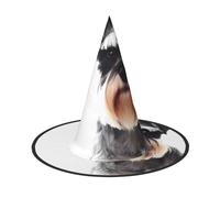 LGHHGY 3 cappelli di Halloween - Schnauzer ben educato stampa streghe decorazione festa di ruolo accessorio per giochi di ruolo, cappello magico per donne, uomini