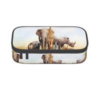 LGHHGY Astuccio con stampa Canada Lynx - Portapenne multiuso, astuccio portatile per scuola, ufficio e viaggio, Safari con animali, Taglia unica, Zaino per la scuola