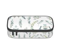 LGHHGY Astuccio con stampa di animali selvatici, portapenne multiuso, astuccio portatile per scuola, ufficio e viaggio, Ramoscello verde naturale bianco, Taglia unica, Zaino per la scuola