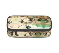 LGHHGY Astuccio con stampa di pesci che nuotano, organizer multiuso per penne, astuccio portatile per scuola, ufficio e viaggio, Libellula Libellule Vintage, Taglia unica, Zaino per la scuola