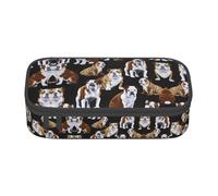 LGHHGY Astuccio portamatite con stampa di cavalli, organizer multiuso per penne, astuccio portatile per scuola, ufficio e viaggio, Bulldogs inglesi., Taglia unica, Zaino per la scuola