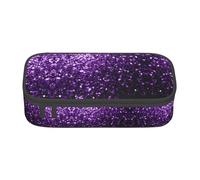 LGHHGY Astuccio portamatite con stampa di maialino, organizer multiuso per penne, astuccio portatile per scuola, ufficio e viaggio, Bellissimo glitter viola, Taglia unica, Zaino per la scuola