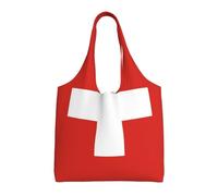 LGHHGY Beach Sunset Ocean Print Canvas Tote Bags - Grande borsa riutilizzabile per la spesa e la conservazione per donne, perfetta per generi alimentari, viaggi, Bandiera Svizzera, Taglia unica