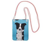 LGHHGY Borsa a tracolla nera con stampa Border Collie, perfetta per pendolarismo, shopping e attività all'aperto, rosa, Taglia unica
