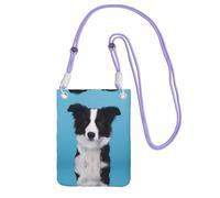 LGHHGY Borsa a tracolla nera con stampa Border Collie, perfetta per pendolarismo, shopping e attività all'aperto, Viola, Taglia unica