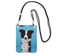 LGHHGY Borsa a tracolla nera con stampa Border Collie, perfetta per pendolarismo, shopping e attività all'aperto, Nero , Taglia unica
