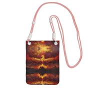 LGHHGY Borsa a tracolla nera con stampa di fenici fantasia, perfetta per pendolarismo, shopping e attività all'aperto, rosa, Taglia unica