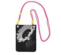 LGHHGY Borsa a tracolla nera con stampa di girasole nera e grigia, perfetta per pendolari, shopping e attività all'aperto, Fucsia, Taglia unica