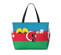 LGHHGY Borsa da viaggio con stampa bandiera del Camerun di grande capacità, leggera e resistente, perfetta per le vacanze e l'uso quotidiano, Bandiera dell'Azerbaigian, Taglia unica