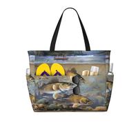 LGHHGY Borsa da viaggio con stampa bandiera del Camerun di grande capacità, leggera e resistente, perfetta per le vacanze e l'uso quotidiano, Pescatori del lago di pesca, Taglia unica