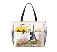 LGHHGY Borsa da viaggio con stampa bandiera del Camerun di grande capacità, leggera e resistente, perfetta per le vacanze e l'uso quotidiano, Torre Eiffel, Taglia unica