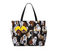 LGHHGY Borsa da viaggio con stampa bandiera del Camerun di grande capacità, leggera e resistente, perfetta per le vacanze e l'uso quotidiano, Bulldogs inglesi., Taglia unica