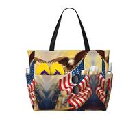 LGHHGY Borsa da viaggio con stampa delfini di grande capacità, leggera e resistente, perfetta per le vacanze e l'uso quotidiano, Americano Usa Bandiera Aquila Arte, Taglia unica