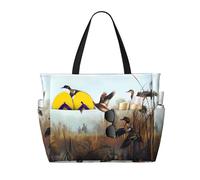 LGHHGY Borsa da viaggio con stampa vintage di grande capacità, leggera e resistente, perfetta per le vacanze e l'uso quotidiano, Caccia Volante Selvaggio, Taglia unica