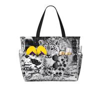LGHHGY Borsa da viaggio da spiaggia con stampa di cervi e orsi e alci, di grande capacità, leggera e resistente, perfetta per le vacanze e l'uso quotidiano, Leopardo delle nevi., Taglia unica