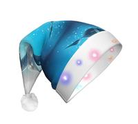 LGHHGY Cappello natalizio unisex a LED, con stampa di delfini, per adulti, perfetto per feste e uso quotidiano