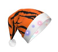 LGHHGY Cappello natalizio unisex con LED - Arancione tigre leopardo stampa Holiday Festive Headwear per adulti, perfetto per feste e uso quotidiano
