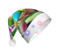 LGHHGY Cappello natalizio unisex con LED, con stampa di gioia pasquale, copricapo per adulti, perfetto per feste e uso quotidiano