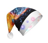 LGHHGY Cappello natalizio unisex con LED e scritta "Yin Yang", con stampa di acqua e fuoco, per adulti, perfetto per feste e uso quotidiano