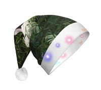 LGHHGY Cappello natalizio unisex con LED - Simpatico panda con stampa festiva, copricapo per adulti, perfetto per feste e uso quotidiano