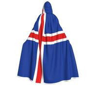 LGHHGY Costume da mantello con cappuccio con stampa della bandiera dell'Islanda, perfetto per feste, carnevale, mostre di fumetti e molto altro ancora
