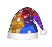 LGHHGY Games Dice Set Cappello di Natale per bambini - Cappello di Babbo Natale in morbido peluche, copricapo per Natale, Capodanno, Halloween