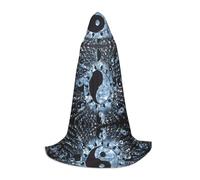 LGHHGY Mantella con cappuccio unisex per adulti, con schema Ying Yang, costume per feste, carnevale, mostre di fumetti