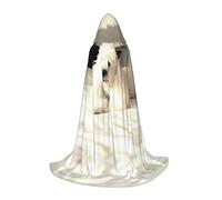 LGHHGY Mantella con cappuccio unisex per adulti, taglia L, con stampa di barboncini francesi, costume per feste, carnevale, mostre di fumetti