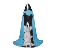 LGHHGY Mantella con cappuccio unisex per adulti, taglia L, con stampa di Border Collie, costume per feste, carnevale, mostre di fumetti