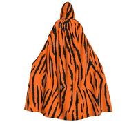 LGHHGY Mantello con cappuccio con stampa leopardata tigre arancione per Halloween, perfetto per feste, carnevale, mostre di fumetti e molto altro ancora