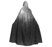 LGHHGY Mantello con cappuccio per Halloween, unisex, per adulti, con stampa glitter argento lucido, per cosplay, feste ed eventi a tema