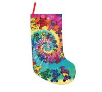 LGHHGY Orso del ringraziamento ballerino Full-Print 45,7 cm calze di Natale per appendere il camino - Decorazione personalizzata per feste di festa