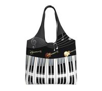 LGHHGY Paris City Tree Eiffel Tower Art Print Canvas Tote Bags - Grande borsa riutilizzabile per la spesa e la conservazione per donne, perfetta per generi alimentari, viaggi, Modello per pianoforte a