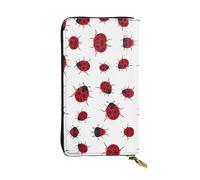 LGHHGY Portafoglio da donna in pelle con stampa di animali lamantini Slimfold - Elegante portafoglio a tre ante a due ante con tasca portamonete, Coccinella a sette stelle, Taglia unica