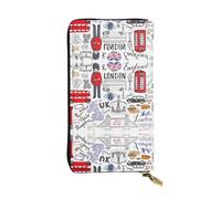 LGHHGY Slimfold Broken Wall Elephant Print Portafoglio in pelle per le donne - Elegante pochette lunga bifold portafoglio a tre ante con tasca portamonete, I Love London., Taglia unica