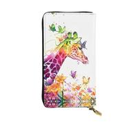 LGHHGY Slimfold Kiss Dolphin Tale Pattern Print Portafoglio in pelle da donna - Elegante portafoglio a tre ante a pochette lunga con tasca portamonete, Giraffe Farfalla, Taglia unica