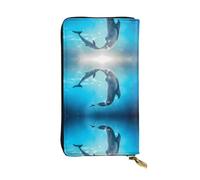 LGHHGY Slimfold Kiss Dolphin Tale Pattern Print Portafoglio in pelle da donna - Elegante portafoglio a tre ante a pochette lunga con tasca portamonete, Kiss Dolphin Tale Pattern, Taglia unica