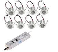 LGJEGD Faretto da soffitto da 1W, Mini faretti da Incasso a 12V DC for espositori Dimmerabile 25mm IP65 Anti abbagliamento Piccola Luce Tubolare (Color : Warm White 3000k, Size : DC12V)