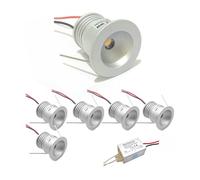 LGJEGD Mini Faretto/spot LED da 1 W, DC12V IP65 Impermeabile, 6 Pezzi Con Trasformatore 12, 2700K-6500K Dimmerabile (opzionale) Angolo del Fascio 60°/120(Neutral white,120 degrees)