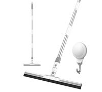 LGJJ Scopa per pavimenti, tergivetro in gomma da 35,6 cm con asta in lega di alluminio da 129,5 cm, per piastrelle del bagno, garage in cemento, terrazza, vetro doccia, pulizia delle finestre, scopa