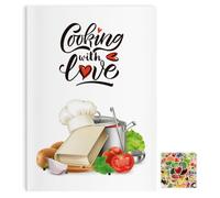 LGN 160 fogli di ricette per scrivere la propria ricetta, la ricetta viene fornita con decalcomanie, cartella di ricette di 5,8 x 8,5 pollici copertina rigida per le proprie ricette include un design