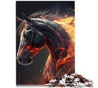 LGNBTGM Puzzle in Legno, Cavallo Nero, 1000 Pezzi, 50 x 75 cm, Classico, Puzzle, 1 Set, 1000 Pezzi, 1, Adulti