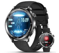 Lgnitek 2026 Nuovo AI-GPT Smartwatch Uomo Con ECG/HRV/BMI/Pulsante SOS,Nero | 24H Pressione Sanguigna/Temperatura/ SPO2/Cardiofrequenzimetro/Sonno, 1,43"AMOLED Salutare Orologio Fitness Con Telefono