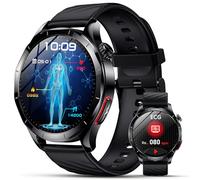 Lgnitek 2026 Nuovo Smartwatch Uomo Con ECG/HRV/BMI,Per Android iOS (Nero)
