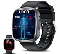 Lgnitek Smartwatch con ECG/HRV/BMI/Acido Urico, Orologio Saluta 1.75'' AMOLED, 24H Pressione Sanguigna/SpO2/Temperatura/Sonno/cardiofrequenzimetro, Contapassi IP68, Per Android/iOS