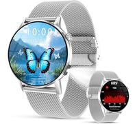 Lgnitek Smartwatch Donna, 1.32" AMOLED Rotondo Orologio Della Salute Donna Con 24H Ciclo Mestruale/Pressione Sanguigna/HRV/Sonno/Frequenza Cardiaca/SpO2, Bluetooth Chiamate&Torcia,IP68 iOS Android