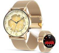 Lgnitek Smartwatch Donna, 1.32" AMOLED Rotondo Orologio Della Salute Donna Con 24H Ciclo Mestruale/Pressione Sanguigna/HRV/Sonno/Frequenza Cardiaca/SpO2, Bluetooth Chiamate&Torcia,IP68 iOS Android