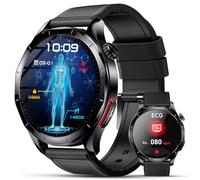 Lgnitek Smartwatch ECG,1.43" AMOLED Orologio li ,Monitoraggio ECG+HRV/Lipidi/Acido Urico/BMI, Chiamate+SOS Aiuto, 24H Pressione Sanguigna/SpO2/Sonno/Frequenza Cardiaca, IP68 IOS Android